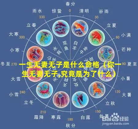 一生无妻无子是什么命格（你一生无妻无子,究竟是为了什么）