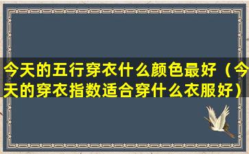 今天的五行穿衣什么颜色最好（今天的穿衣指数适合穿什么衣服好）