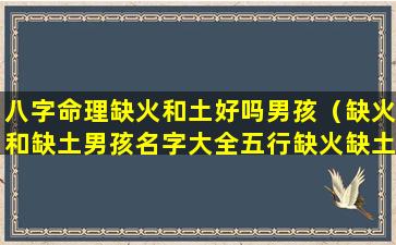 八字命理缺火和土好吗男孩（缺火和缺土男孩名字大全五行缺火缺土男孩起名精选）