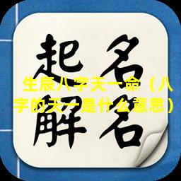 生辰八字天一命（八字的天一是什么意思）