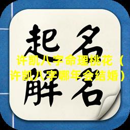 许凯八字命理桃花（许凯八字哪年会结婚）
