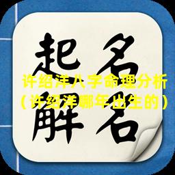 许绍洋八字命理分析（许绍洋哪年出生的）